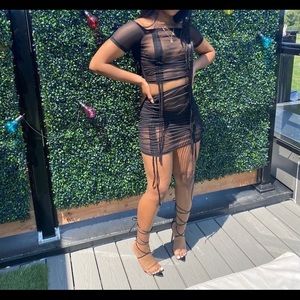 Size Small See Through Mesh Material Two Piece